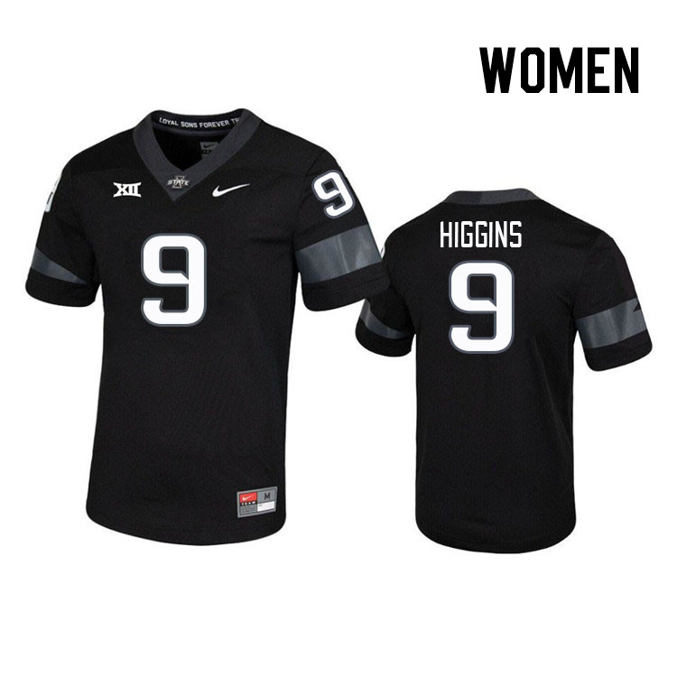Women #9 Iowa State Cyclones College Football Jerseys Stitched Sale-Black - Click Image to Close